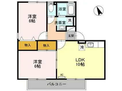 ハイカムール沢村(3DK/2階)の間取り写真