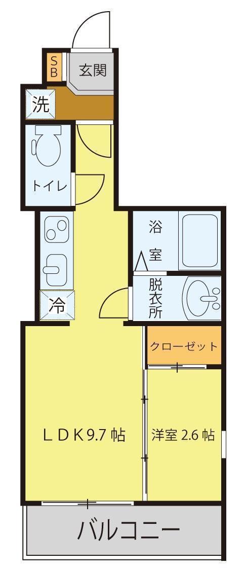 ココリ柏木(1LDK/4階)の間取り写真