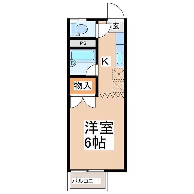 コーポコヤマ(ワンルーム/2階)の間取り写真