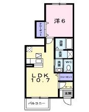 ヌーベルアンジュ(1LDK/1階)の間取り写真