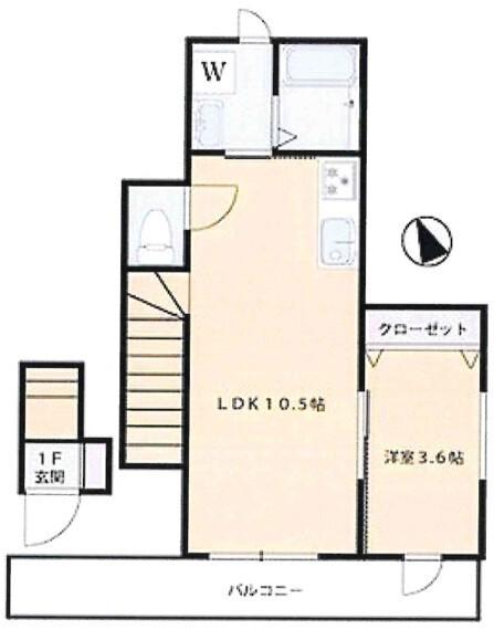 パワーライズ二子玉川(1LDK/2階)の間取り写真
