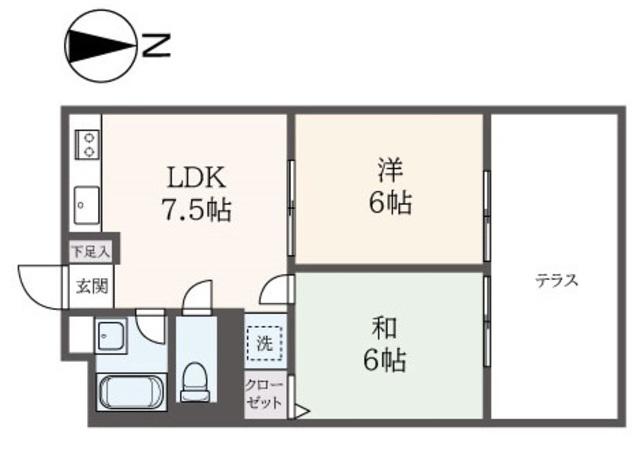 新井マンション(2DK/1階)の間取り写真