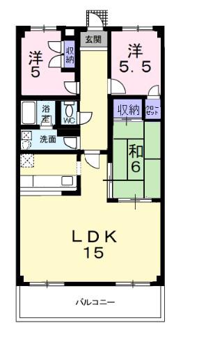 アムール和泉(3LDK/2階)の間取り写真