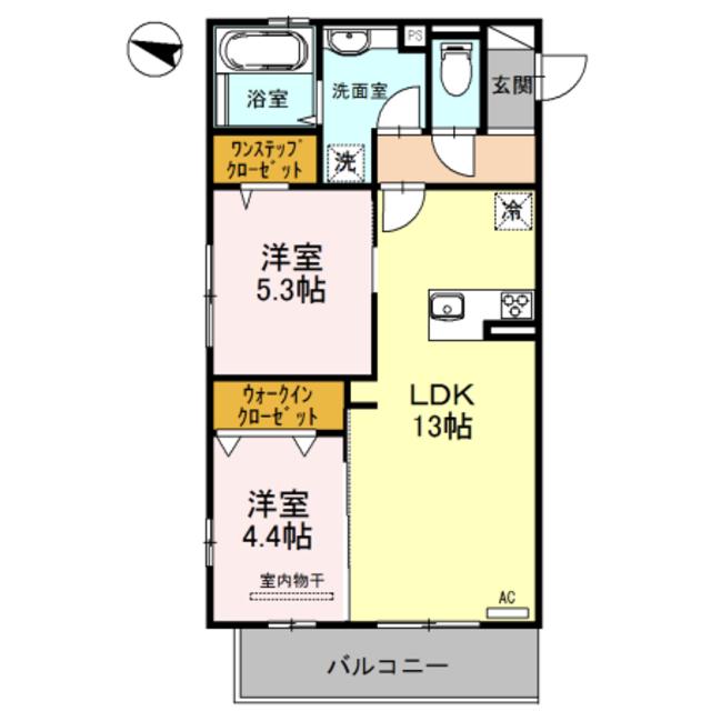 フロレゾン(2LDK/2階)の間取り写真