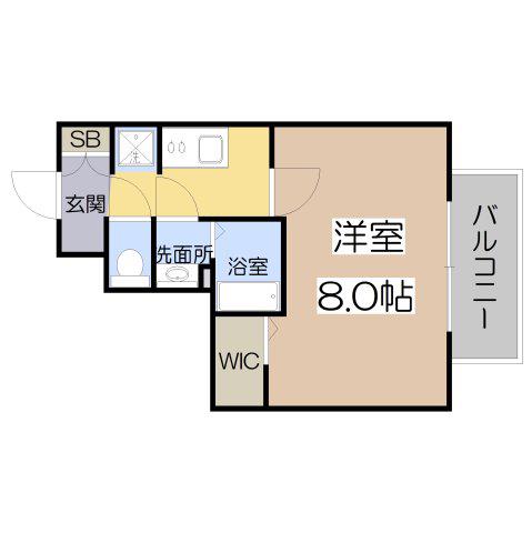 ララプレイス天王寺シエロ(1K/14階)の間取り写真