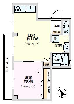 ミナセハイム(1LDK/1階)の間取り写真