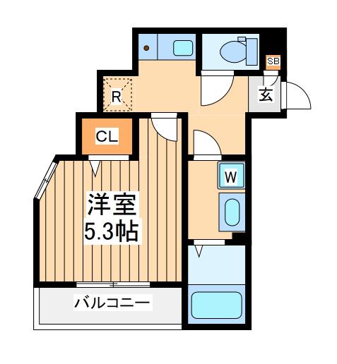 メルディア淵野辺(1K/1階)の間取り写真