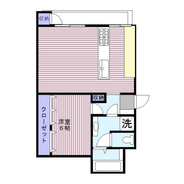 白金今里アパート(1LDK/4階)の間取り写真