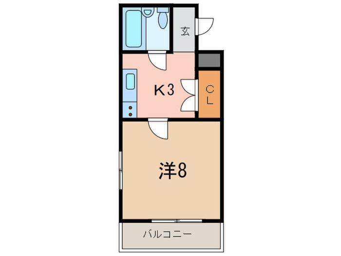 エイトパレス御影(1K/3階)の間取り写真