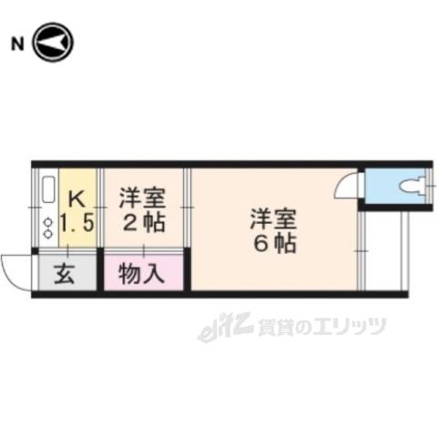 ドリームハイツ西大路(2K/2階)の間取り写真