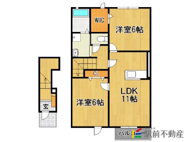 フォーマルハウトI(2LDK/2階)の間取り写真