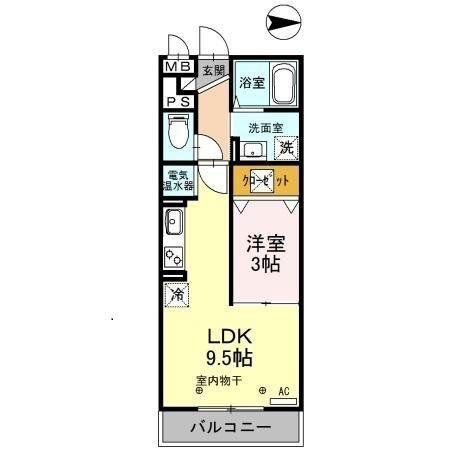 モンテローザ(1LDK/1階)の間取り写真