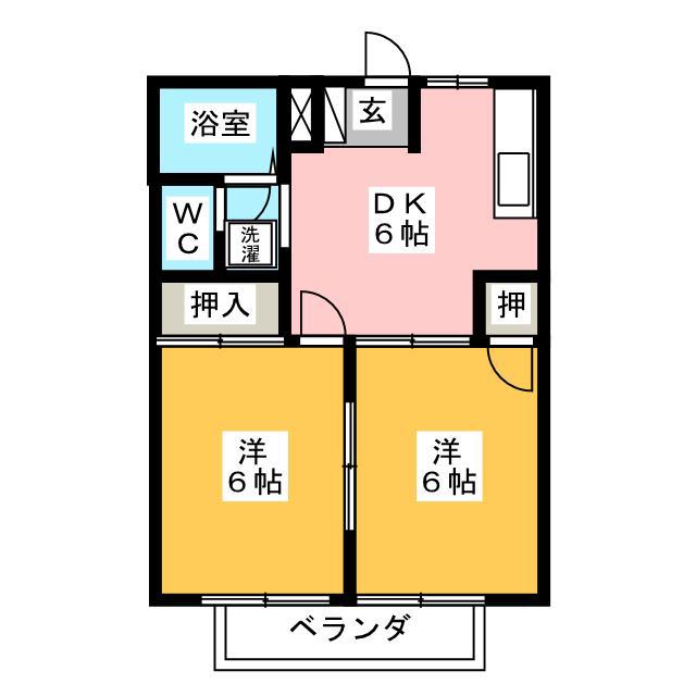 ファミール富士(2DK/2階)の間取り写真