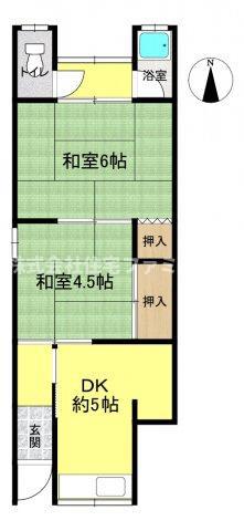 井口文化(2DK/1階)の間取り写真