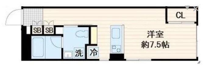 LUMIEC UN SAKURASHINMACHI ノース(ワンルーム/2階)の間取り写真