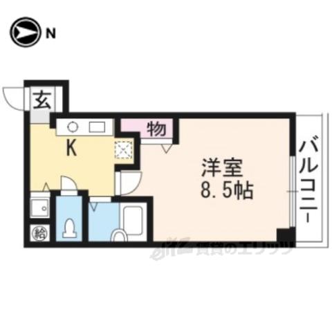 MS MIGNON下鴨(1K/4階)の間取り写真