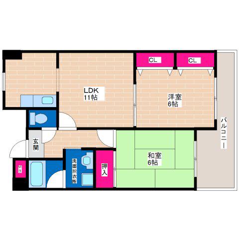 エスペランサ41(2LDK/8階)の間取り写真