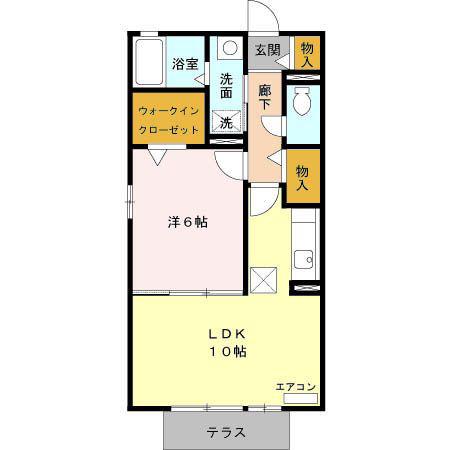 サンスクエア(1LDK/1階)の間取り写真