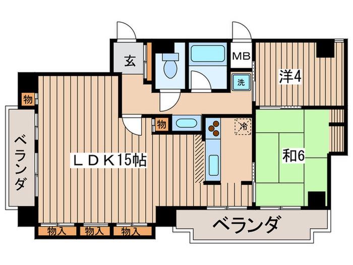 アルコバレーノ(2LDK/7階)の間取り写真