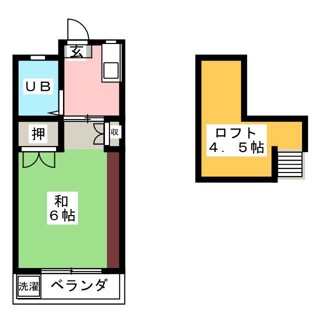 足立光コーポ(1K/2階)の間取り写真