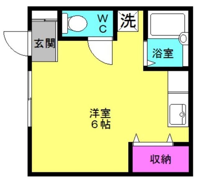 YS石生(ワンルーム/1階)の間取り写真