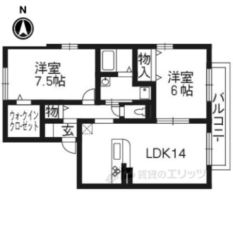 セジュールMARUTO(2LDK/2階)の間取り写真