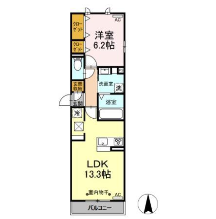 KADAN(1LDK/1階)の間取り写真