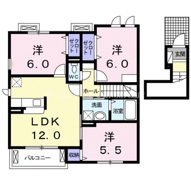 プリムローズ(3LDK/2階)の間取り写真