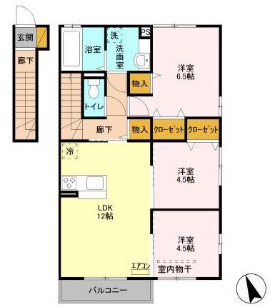 ジーフロント(3LDK/2階)の間取り写真