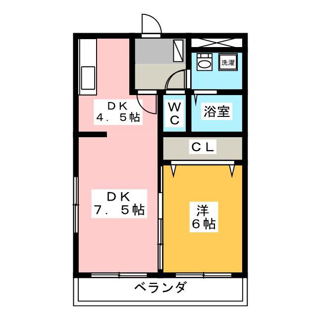 ヴィガラスM(1LDK/5階)の間取り写真