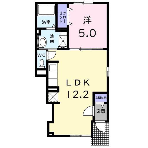 スパライ銀世 VI(1LDK/1階)の間取り写真