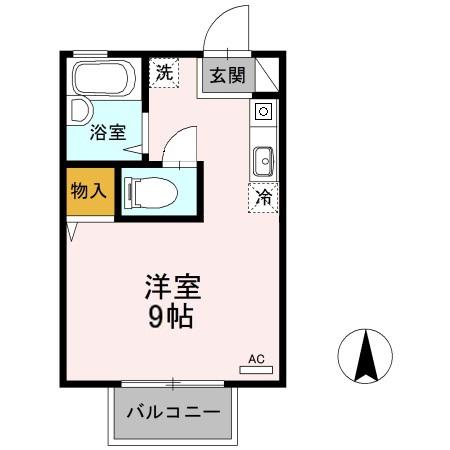 セジュールはるる(ワンルーム/2階)の間取り写真