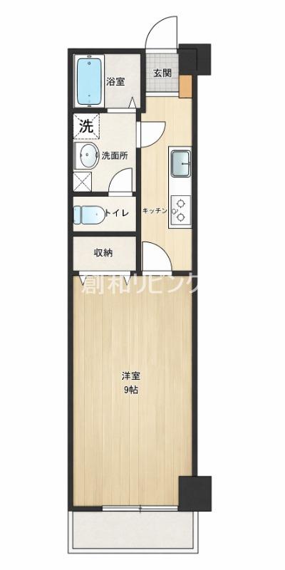 エスポワール清水(1K/2階)の間取り写真