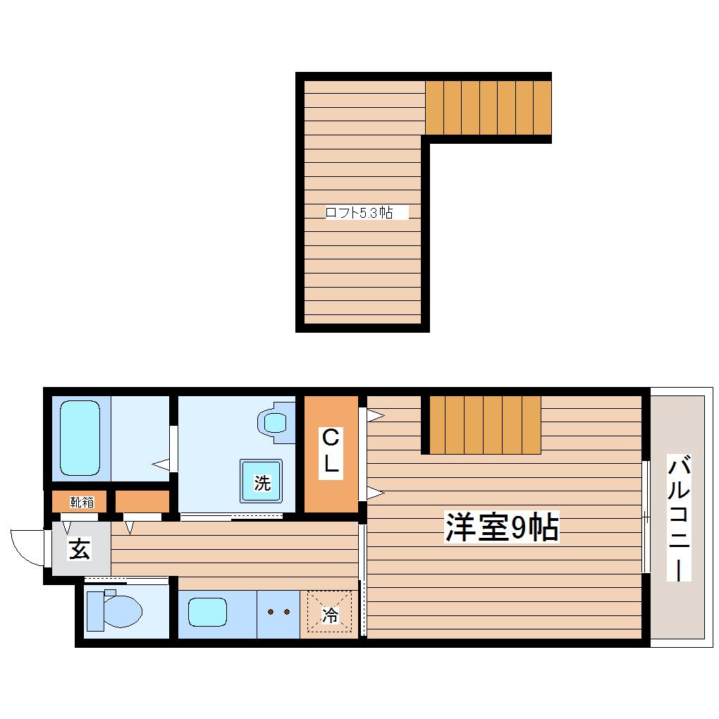 ブランニューY&S(1K/1階)の間取り写真