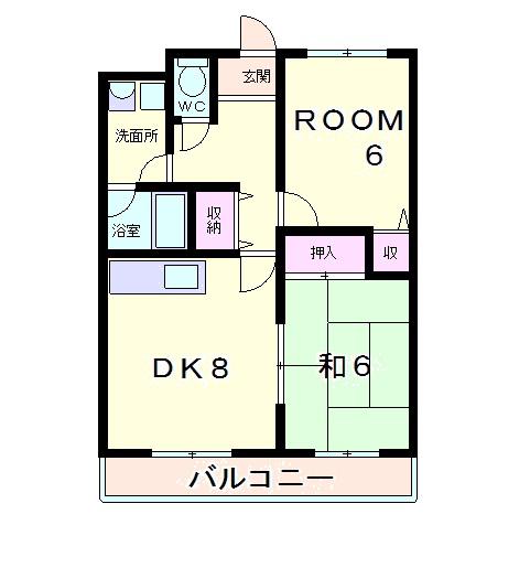 SKマンション21(2DK/3階)の間取り写真
