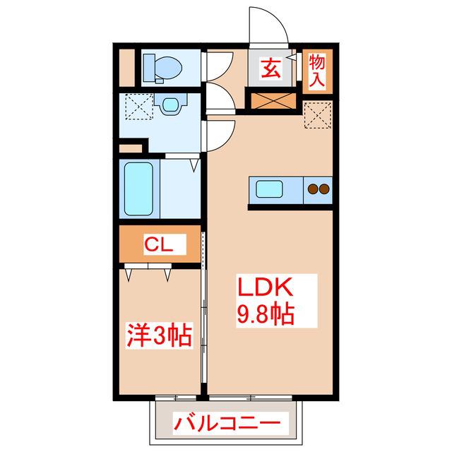 ナチュール清和(1LDK/2階)の間取り写真