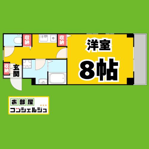 BLUE SQUARE(1K/3階)の間取り写真