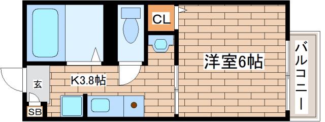 フレグランス神明(1K/2階)の間取り写真