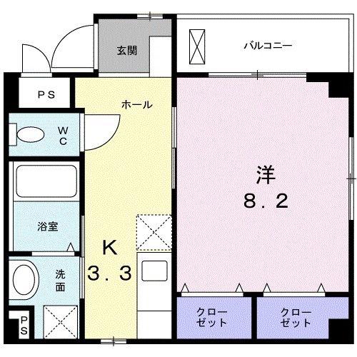 ブライトヒルMII(1K/4階)の間取り写真