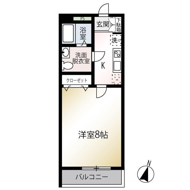 M QUARTO新井宿II(1K/2階)の間取り写真