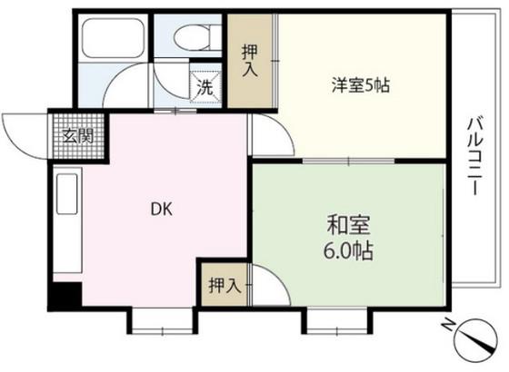 竹屋町原野ビル(1DK/2階)の間取り写真
