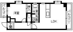 ベルメゾンS(1LDK/2階)の間取り写真
