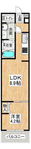 ALEGRIA垂水(1LDK/1階)の間取り写真