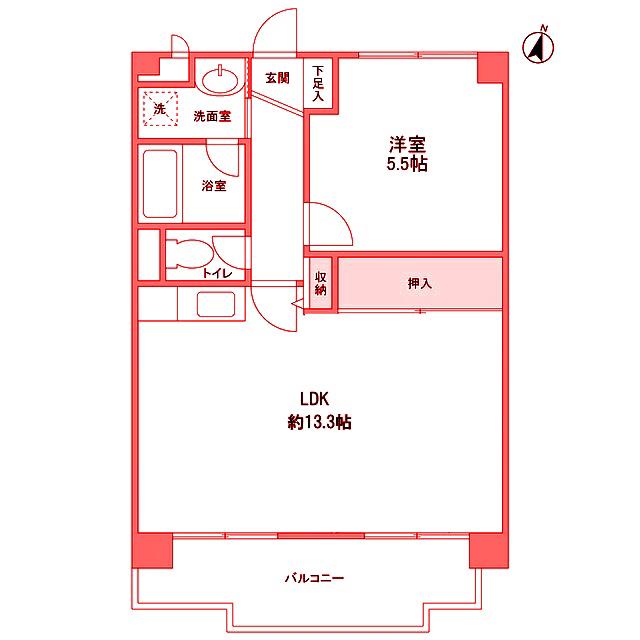 サンコール青葉台(1LDK/3階)の間取り写真