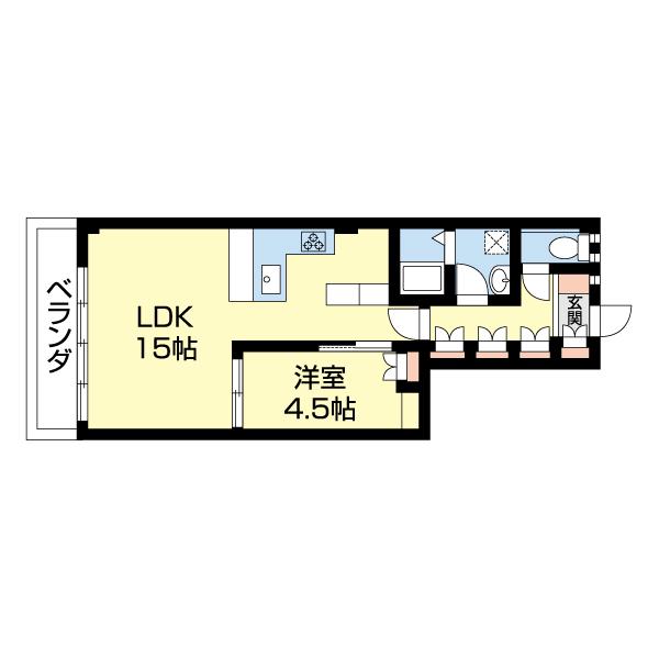 第一垂井ビル(1LDK/4階)の間取り写真