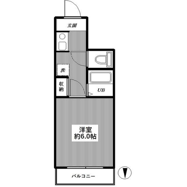 後楽園キャステール(1K/4階)の間取り写真