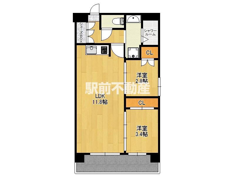 MODERN PALAZZO六本松STA(2LDK/8階)の間取り写真