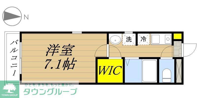 ラトール(1K/1階)の間取り写真