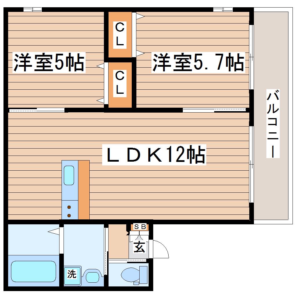 シャルマンハイム(1LDK/1階)の間取り写真