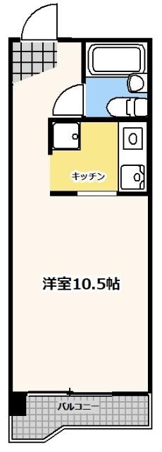 ハウス108車道(ワンルーム/1階)の間取り写真